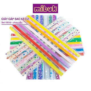 Giấy gấp sao xà cừ/họa tiết/màu đẹp set 100 tờ giấy xếp sao chọn mẫu