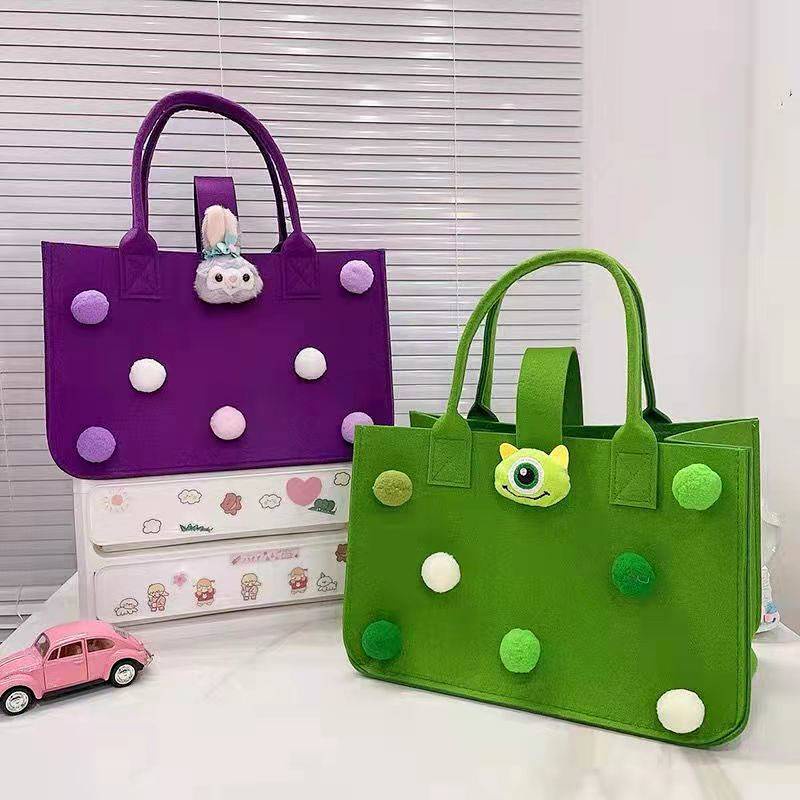 Cute Felt Handbag Cartoon Mummy Bag Hundred Days Banquet Gift Shopping Bag Full Moon Gift Bag 1PJb