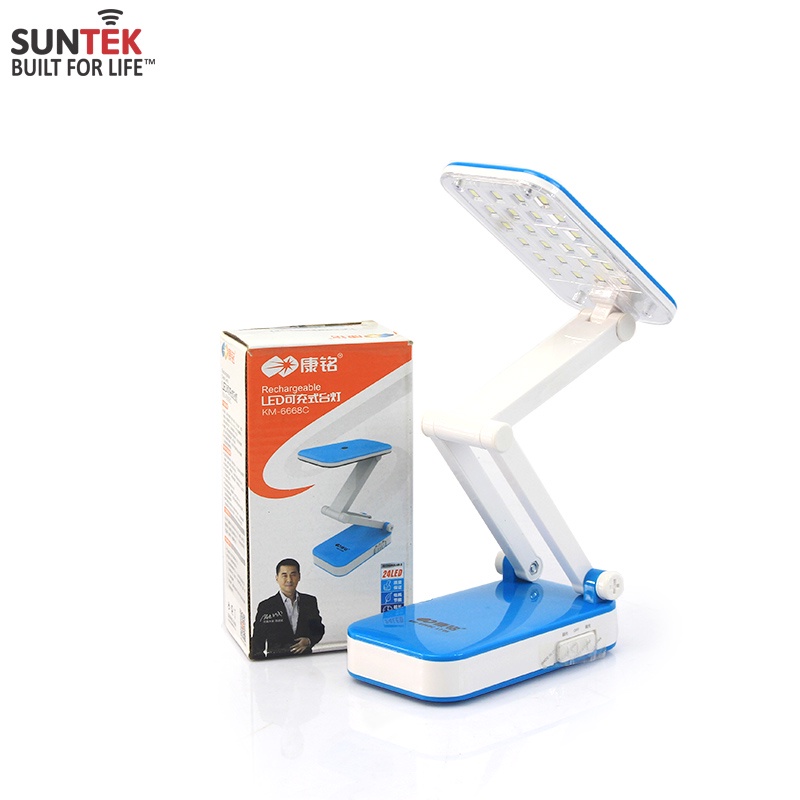 Đèn LED Tích Điện Để Bàn Gấp Gọn SUNTEK KM-6668C - Bảo hành Chính hãng 12 tháng