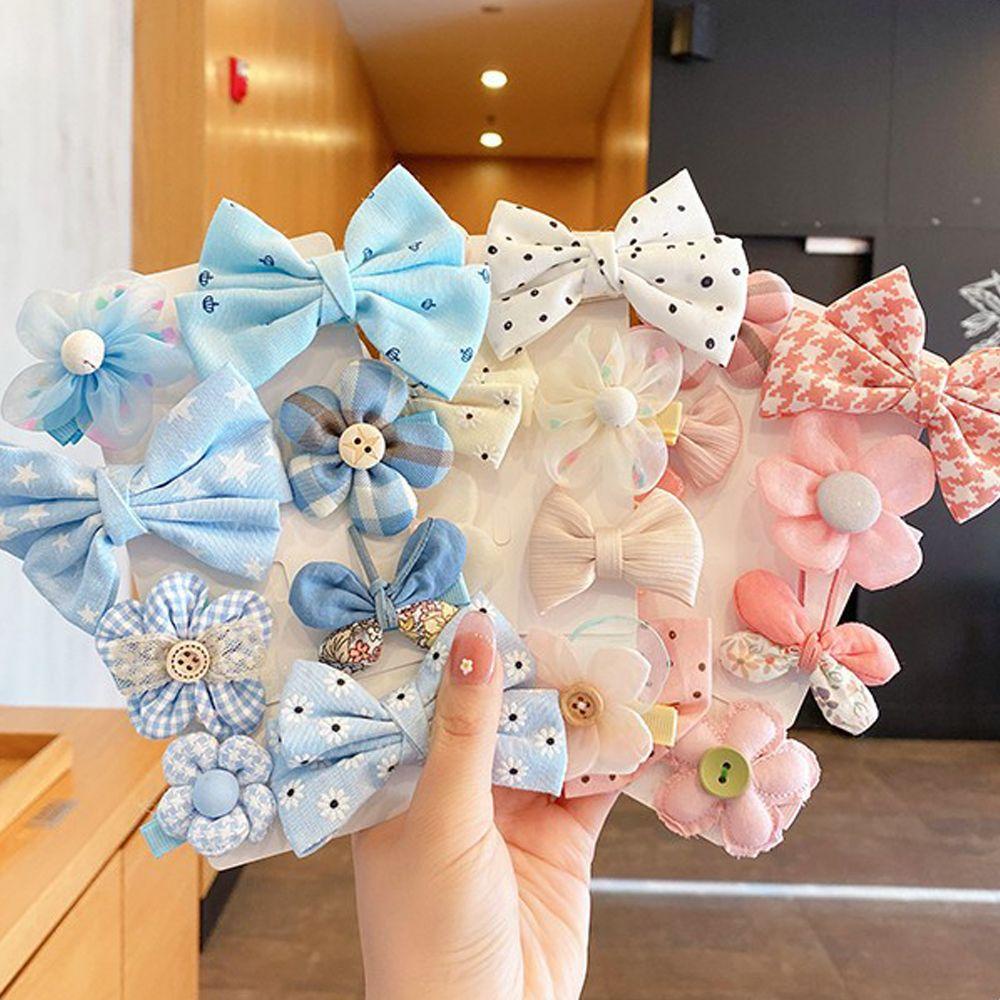 Bộ 8 Kẹp Tóc Nơ Xinh Xắn Dành Cho Bé Gái