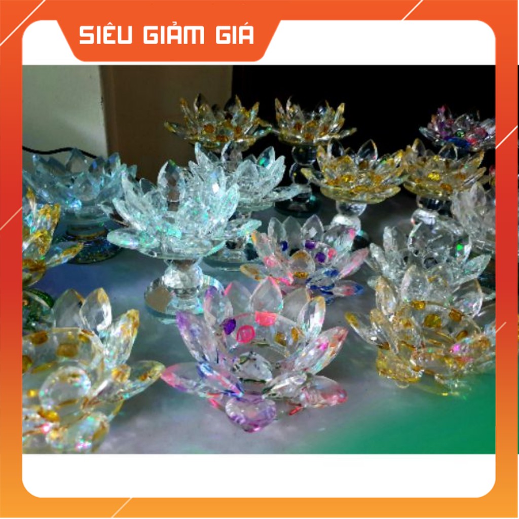 Chân nến hoa sen pha lê cao cấp cao cấp