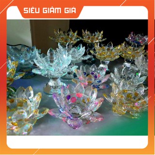 Chân nến hoa sen pha lê cao cấp cao cấp