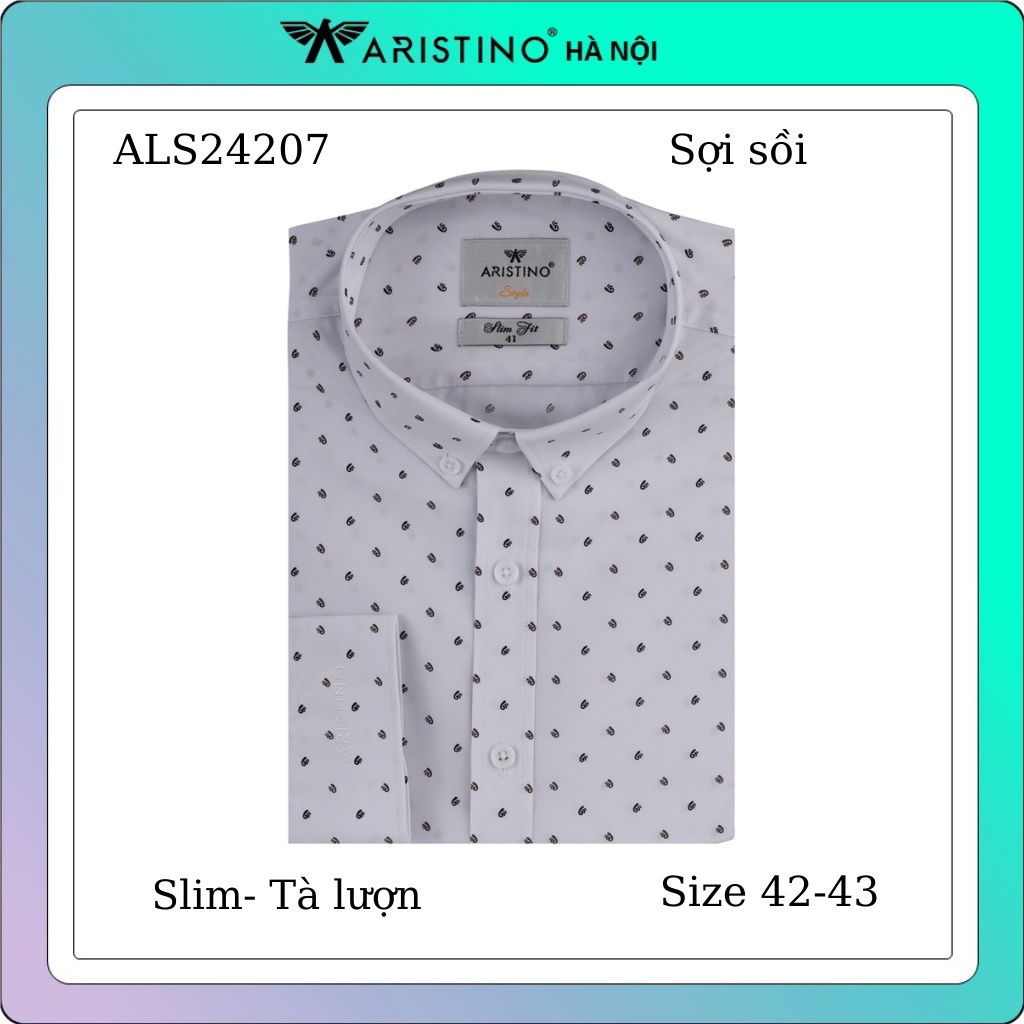 (MAIHSM25K) Áo sơ mi nam dài tay ARISTINO slim  sợi sồi ALS24207 (xả)