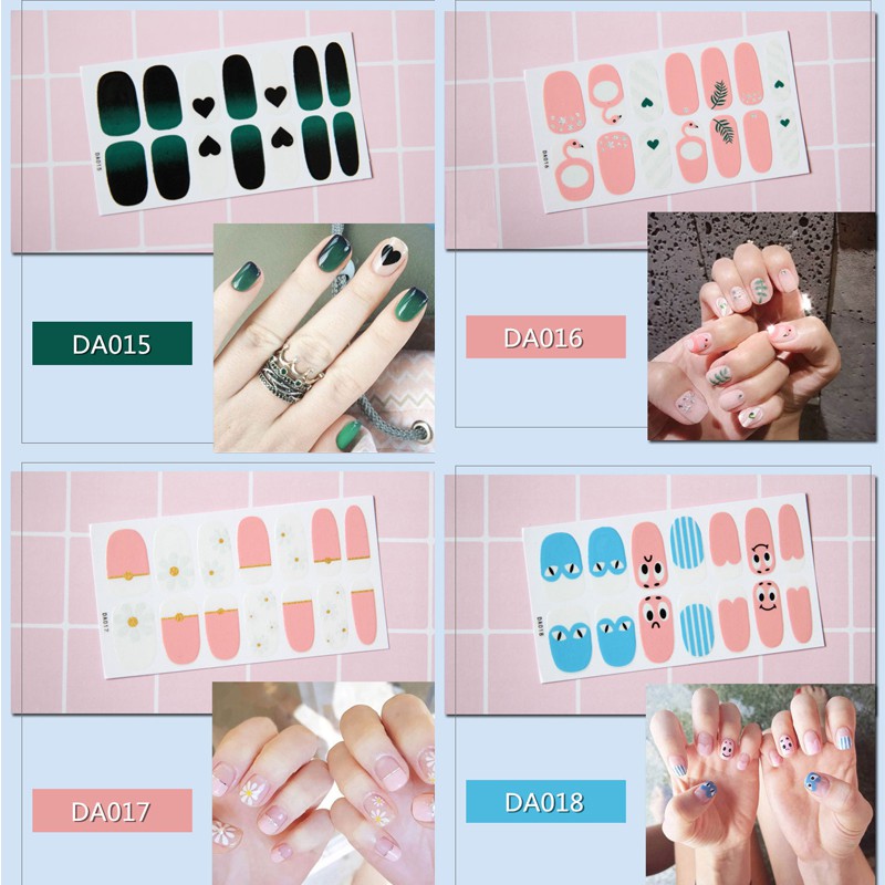 Bộ nail sticker dán móng tay trang trí 3D xinh xắn DA001-DA020 chống thấm nước