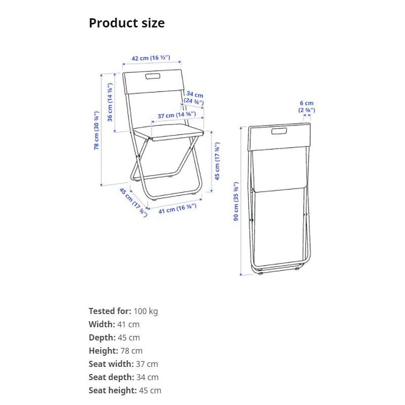 Ghế gấp GUNDE IKEA chính hãng