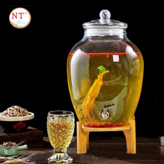 Bình ngâm rượu thủy tinh trơn 15 lít ( Có van hoặc Không van )