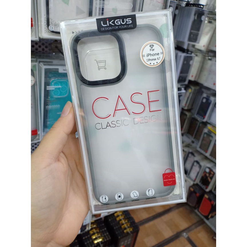 Ốp lưng likgus nhám chống Vân tay cho iPhone 14 Pro max/ 13 Pro Max / 12 Pro Max / 11 Pro max viền dẻo màu