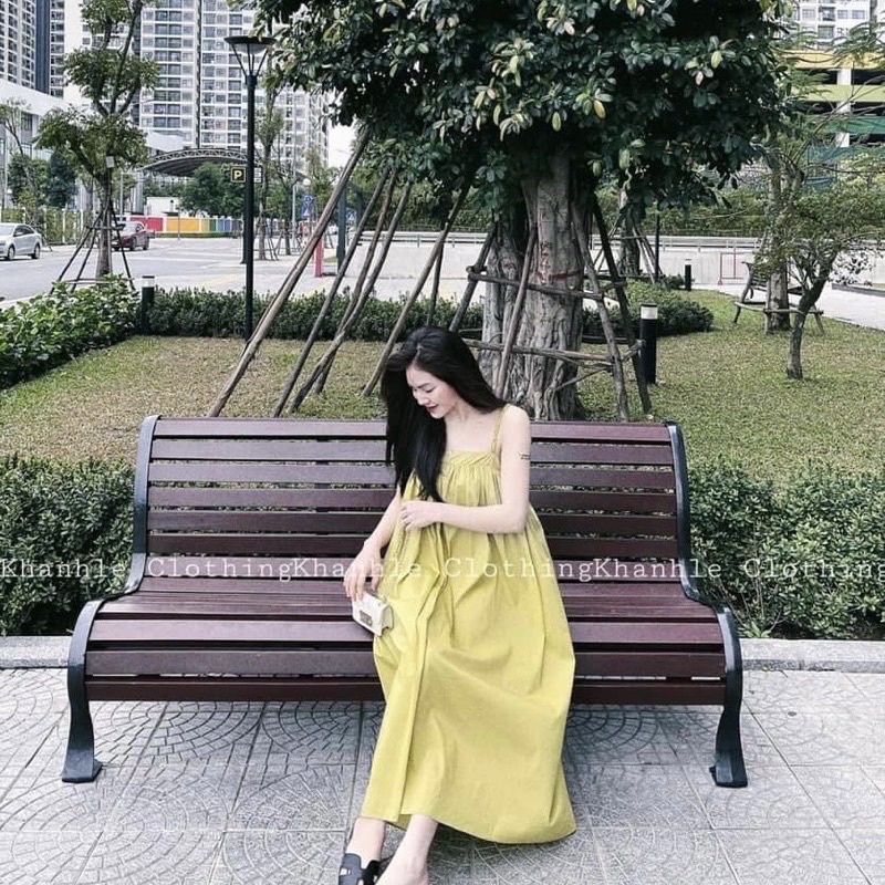 Đầm Váy babydoll hai dây tết xoè rộng