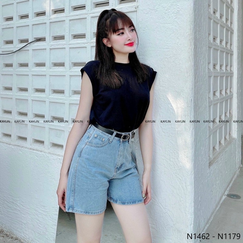 QUẦN SHORT NGỐ TRƠN BIGSIZE ✈️FREESHIP Quần jeans ngố 2 màu xanh trơn ms 47