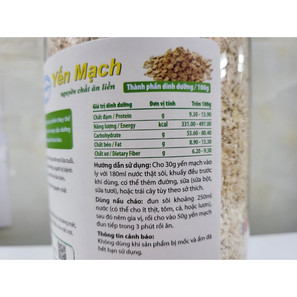 [Hộp lớn 800g] YẾN MẠCH NGUYÊN CHẤT ĂN LIỀN [VN] XUÂN AN Instant Oats (halal)