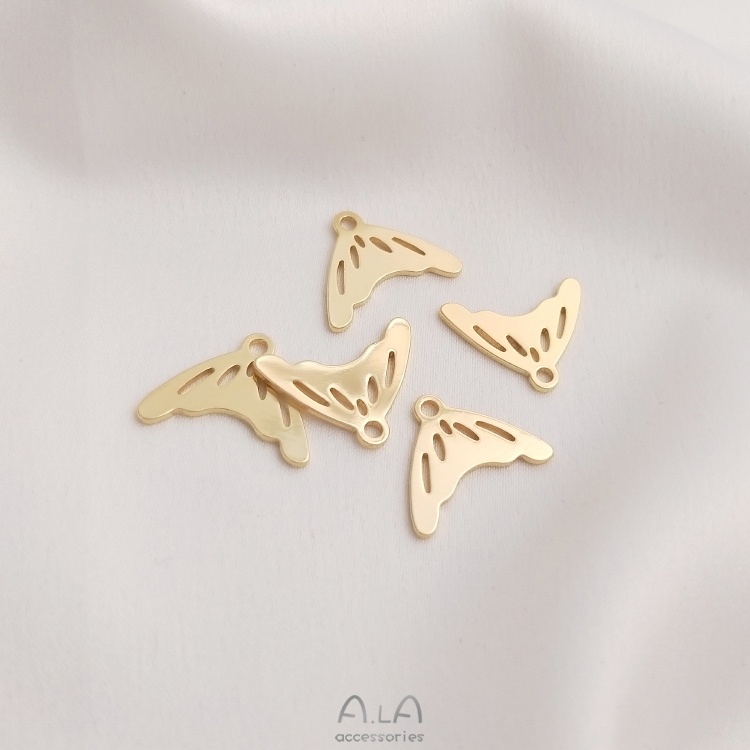 Mặt Dây Chuyền Hình Đuôi Cá Và Cánh Bướm Bằng Đồng 14K Nhiều Màu Sắc diy