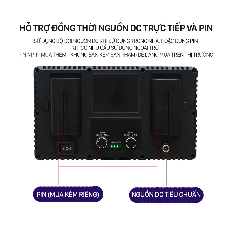 Đèn LED D600  40W hỗ trợ chiếu sáng cho quay phim, chụp ảnh chuyên nghiệp