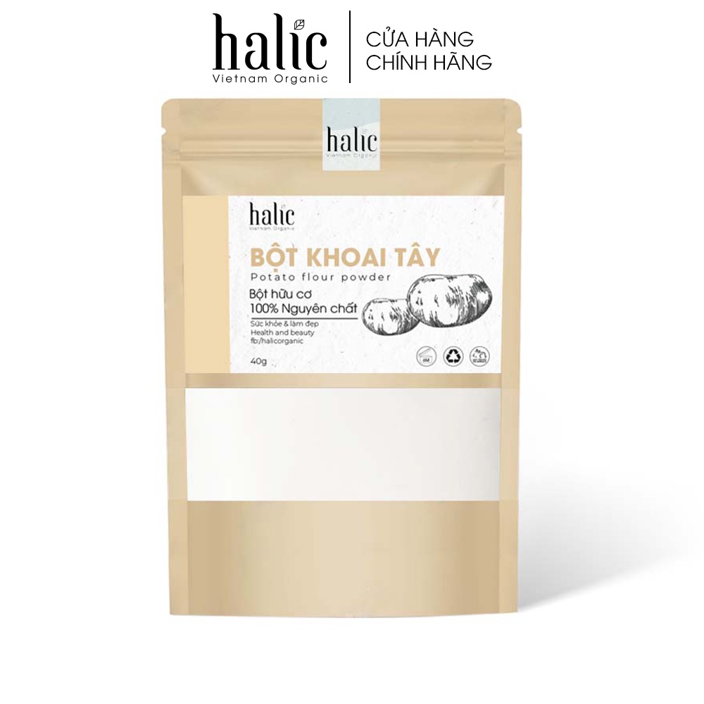 Tinh bột Khoai Tây đắp mặt nạ nguyên chất Halic Organic 125G dưỡng trắng da, tẩy da chết và dưỡng ẩm hiệu quả