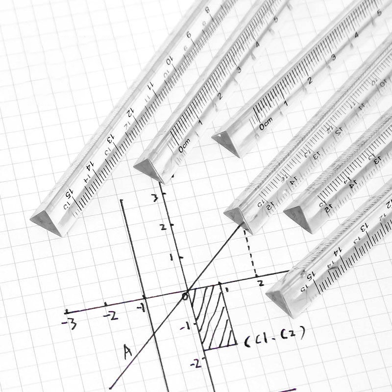Thước đo trong suốt khối tam giác đơn giản cho văn phòng trường học