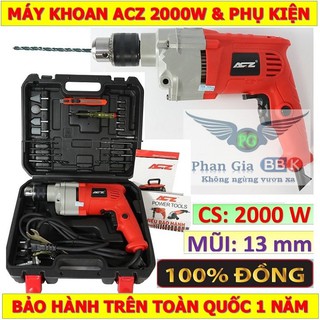 MÁY KHOAN ACZ 2000W tặng 32 Phụ kiện mũi khoan