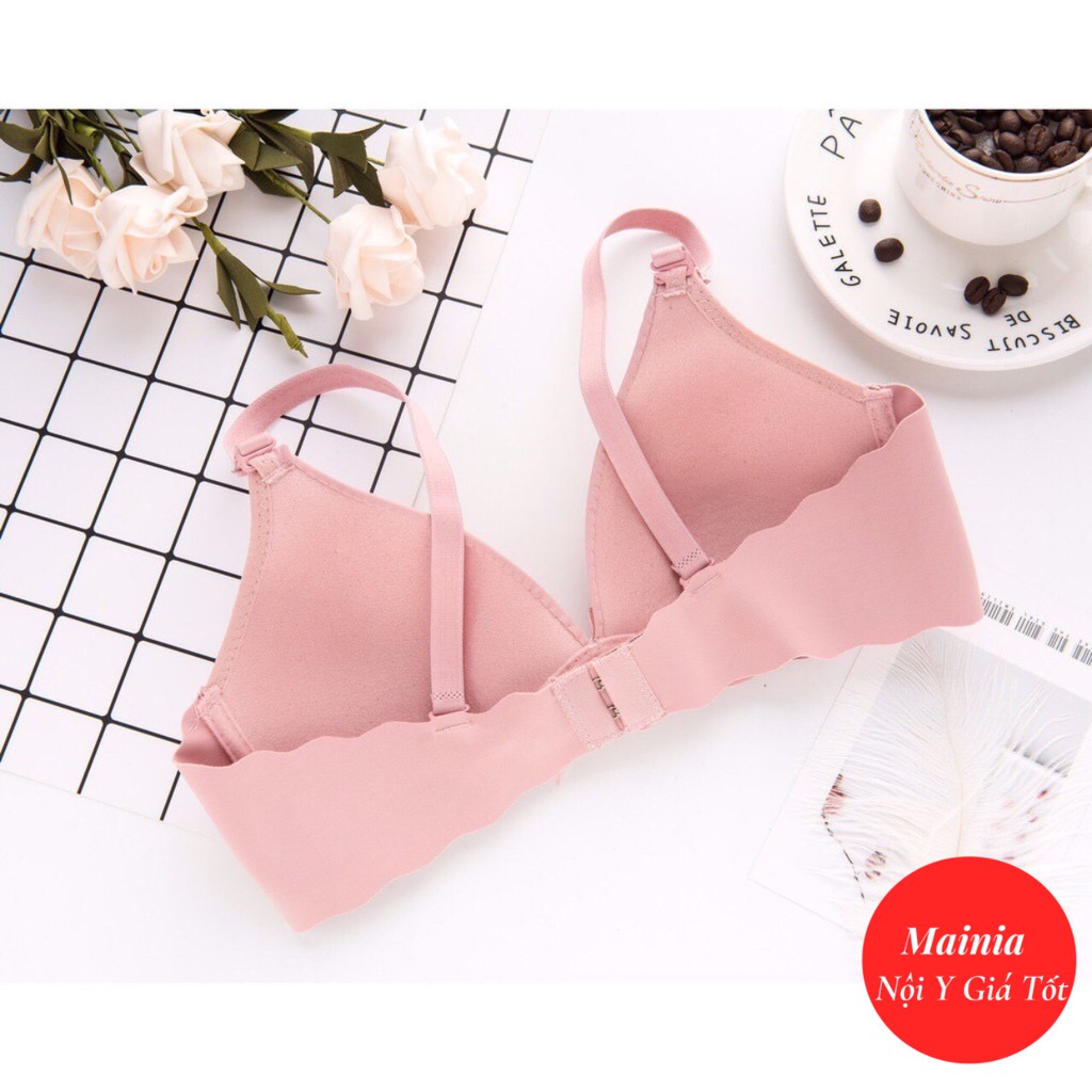 Áo Lót Nữ Đúc Su Trơn Đính Nơ Không Gọng Đệm Mỏng Viền Sóng Cực Xinh Áo Ngực Nữ Rẻ Đẹp Cao Cấp Mainia Shop