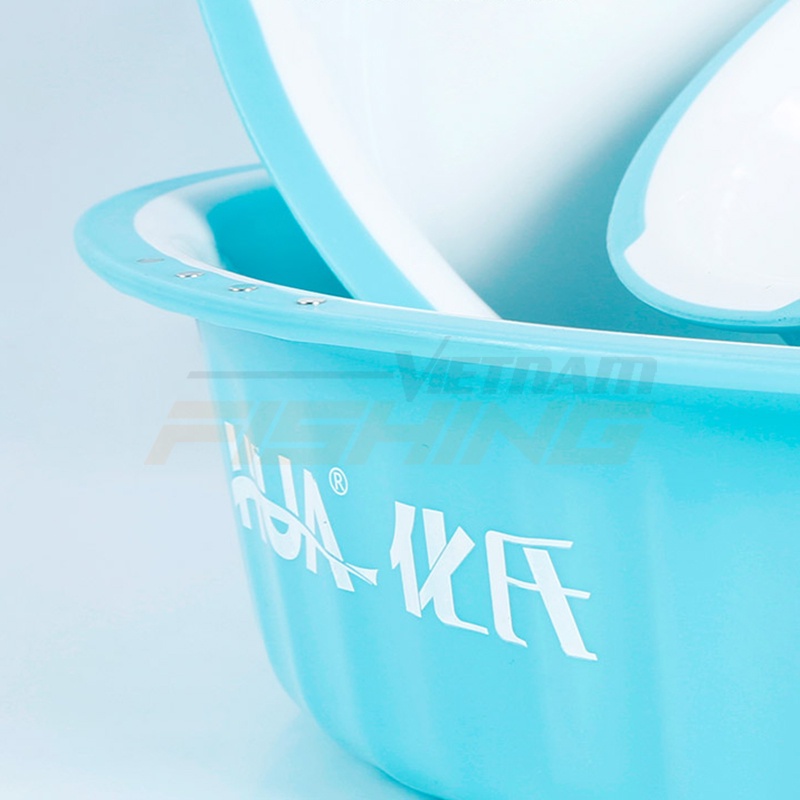 Bộ thau trộn mồi HUA. 3 cái màu xanh cực đẹp.
