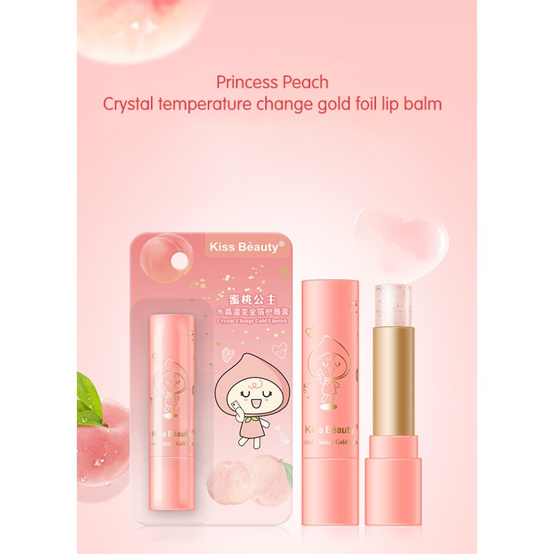 (Hàng Mới Về) Son Dưỡng Môi Chiết Xuất Hoa Đào Tự Nhiên Thay Đổi Màu Sắc Theo Nhiệt Độ Chống Khô Môi | BigBuy360 - bigbuy360.vn