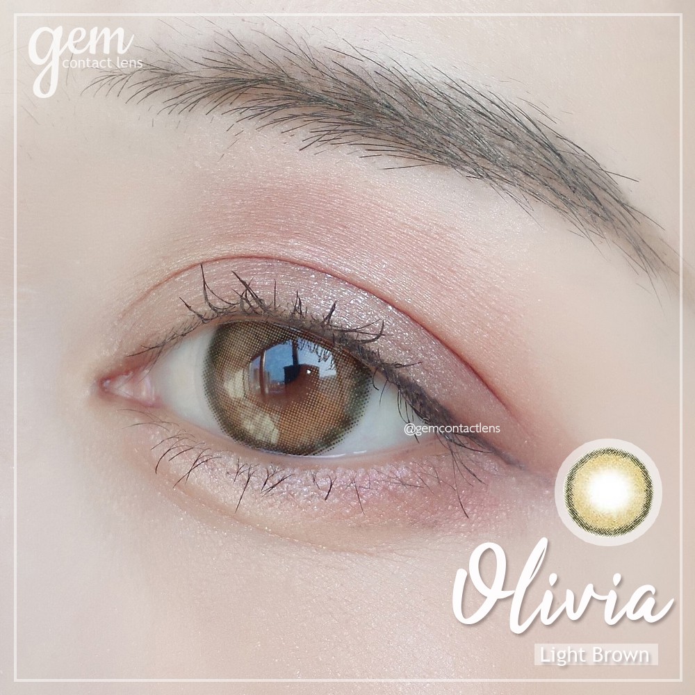 [CÓ LỆCH] Áp tròng OLIVIA LIGHT BROWN - Ẩm cao 55% - HSD 6 tháng