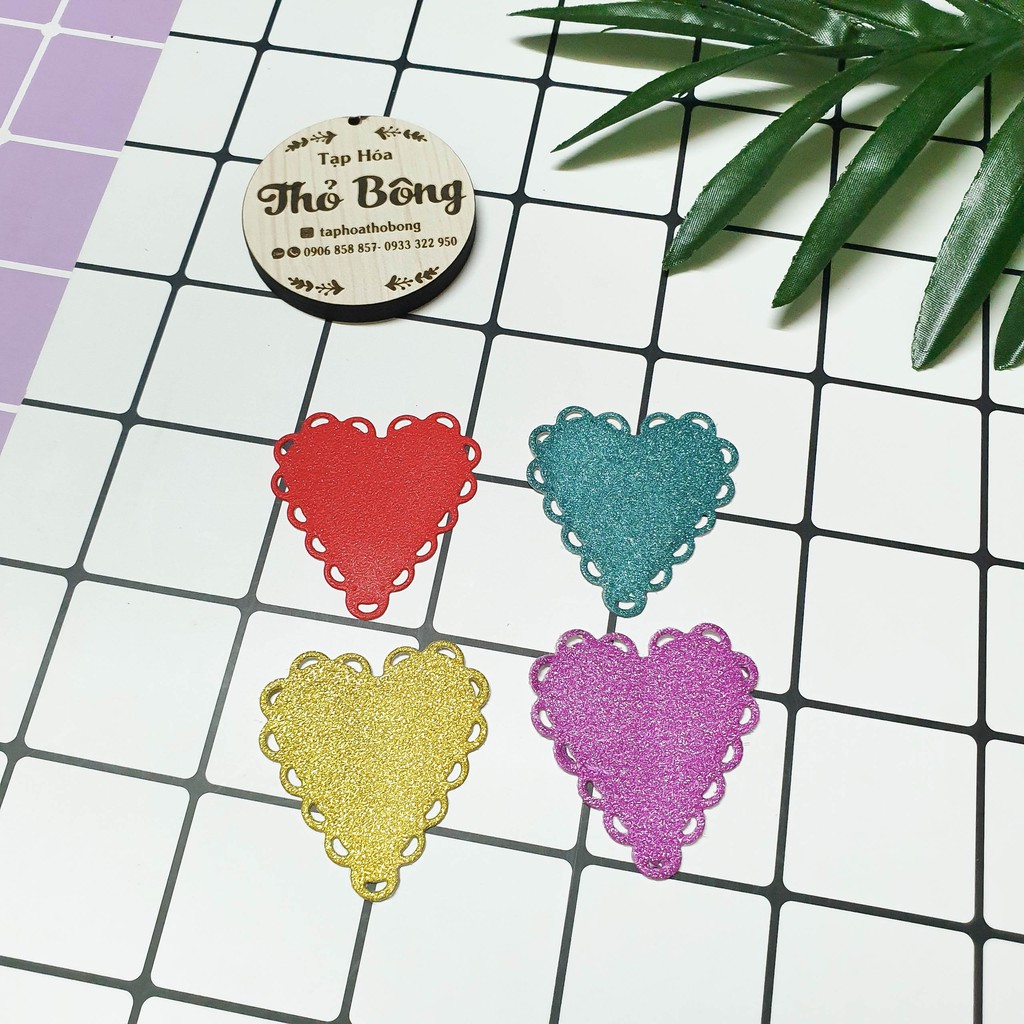 set 10 trái tim hoa văn cắt sẵn - có nhiều màu - có giá sỉ - mix màu ngẫu nhiên