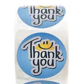Nhãn Dán Chữ Thank You Hình Mặt Cười Vui Vẻ (đường kính 2,5cm)