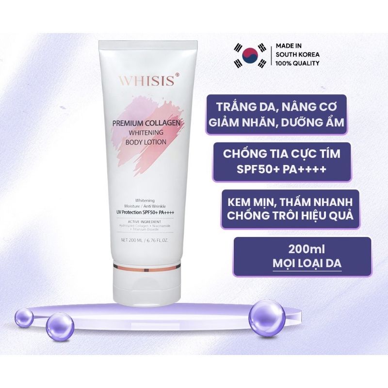 Kem Body Whisis Trắng Da Chống nắng cao SPF 50+ PDA++++ – 200 ml