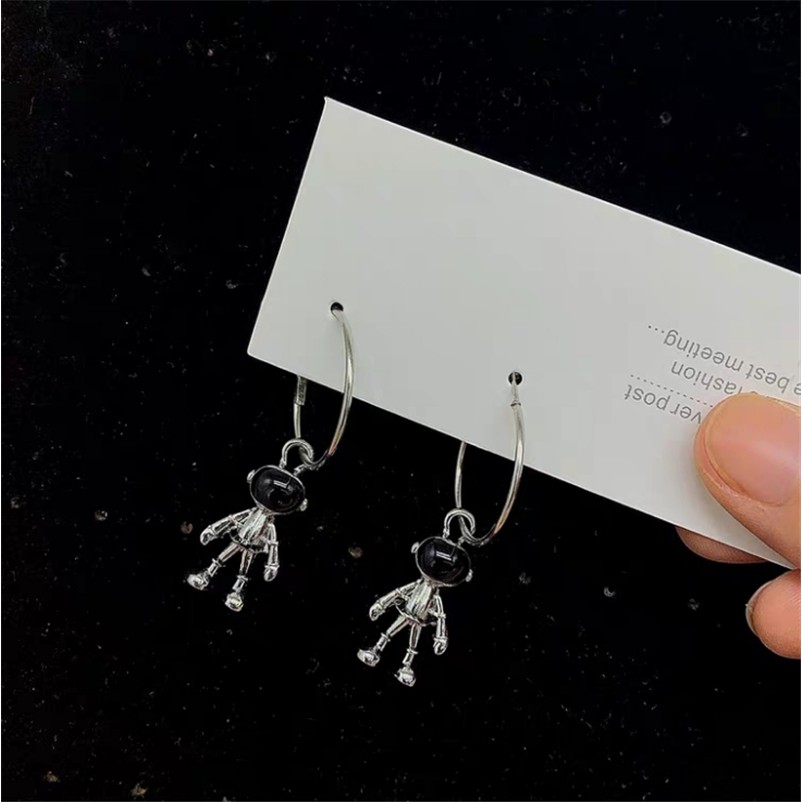 Khuyên Tai Mặt Hình Phi Hành Gia Dễ Thương Phong Cách Hip Hop 22153