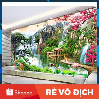 [HOT] Tranh dán tường 3D-5D-8D trang trí phòng khách (list 5) (Có kèm keo dán)