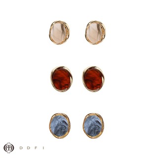 Bông Tai Đính Đá Hổ Phách Giả Phong Cách Hàn Quốc B1A02