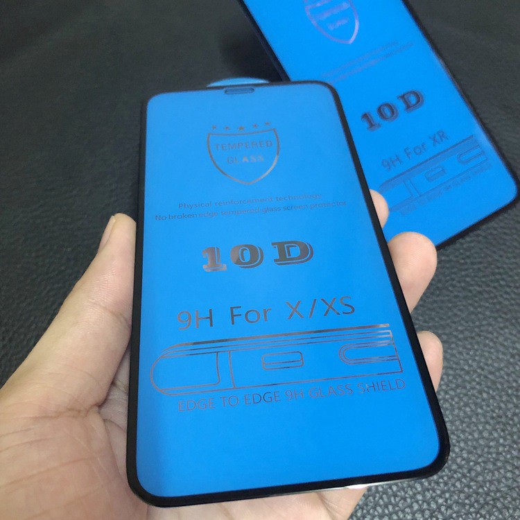 KÍNH CƯỜNG LỰC 10D IPHONE LOẠI TỐT full màn hình