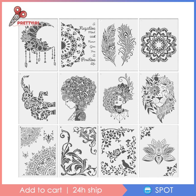 1 Khuôn Vẽ Trang Trí Họa Tiết Mandala Khổ A4 21x29cm