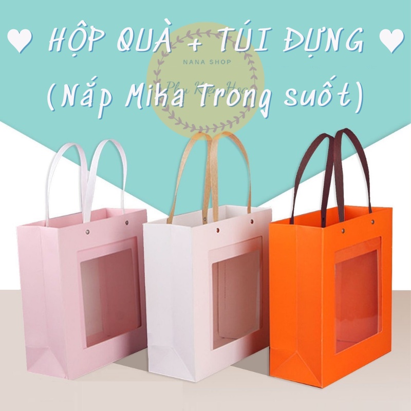 Combo Hộp & Túi Đựng Quà, Mặt Mika Trong Suốt, Sang Trọng - Ý Nghĩa, Tặng Quà 14/2 - 8/3 - 20/10 - Kỷ niệm