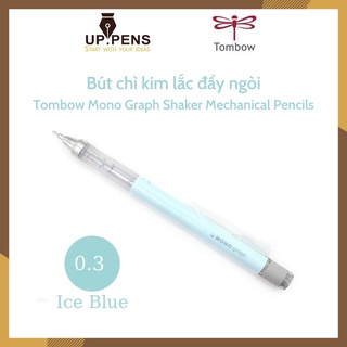Bút chì bấm kim lắc đẩy ngòi Tombow Mono Graph Shaker Mechanical Pencil – 0.3mm – Ice Blue