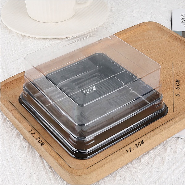 50 HỘP trung thu NHỰA VUÔNG ĐẾ ĐEN 250GR XY12-12