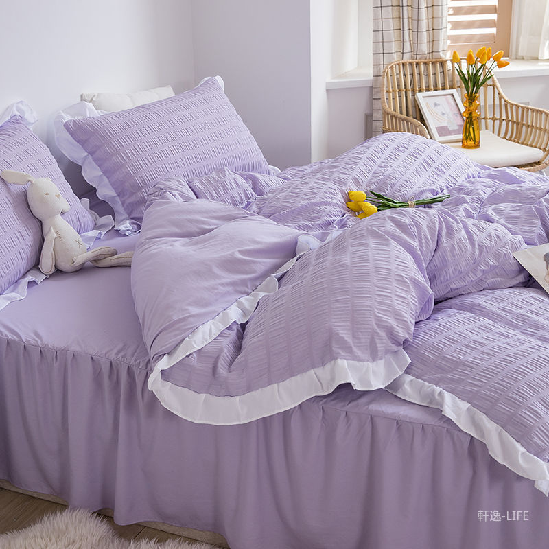 Bộ vỏ chăn ga và vỏ gối phong cách công chúa sang trọng chất lượng cao