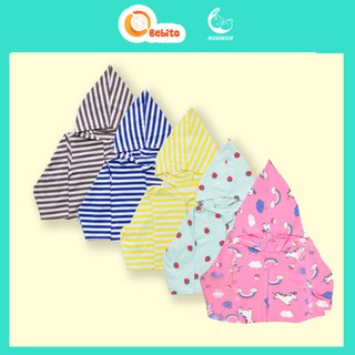 Áo Chống Nắng Cho Bé Từ 5-20Kg Noonon Có Mũ 100% Cotton Hè Thoáng Mát-Áo Khoác Dùng Cùng Quấn Chũn Nhộng Chũn Túi Ngủ