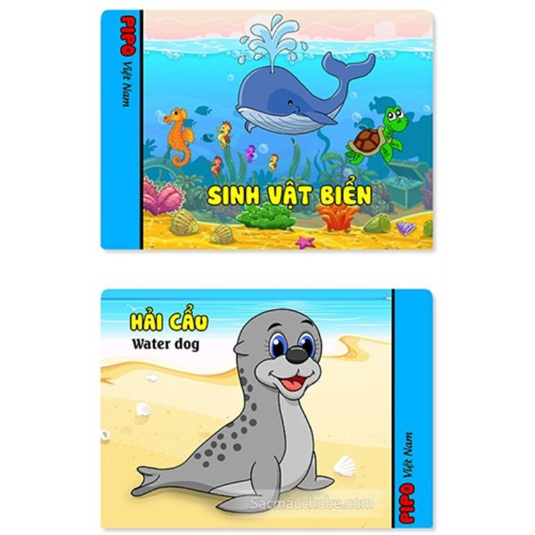 Bộ 2 sách vải cho bé chơi mà học Pipo - Sinh vật biển và thời tiết