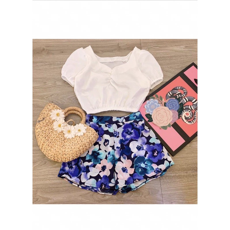 Set bộ áo + sóoc hoa [HOT NHẤT] chất mát xịn