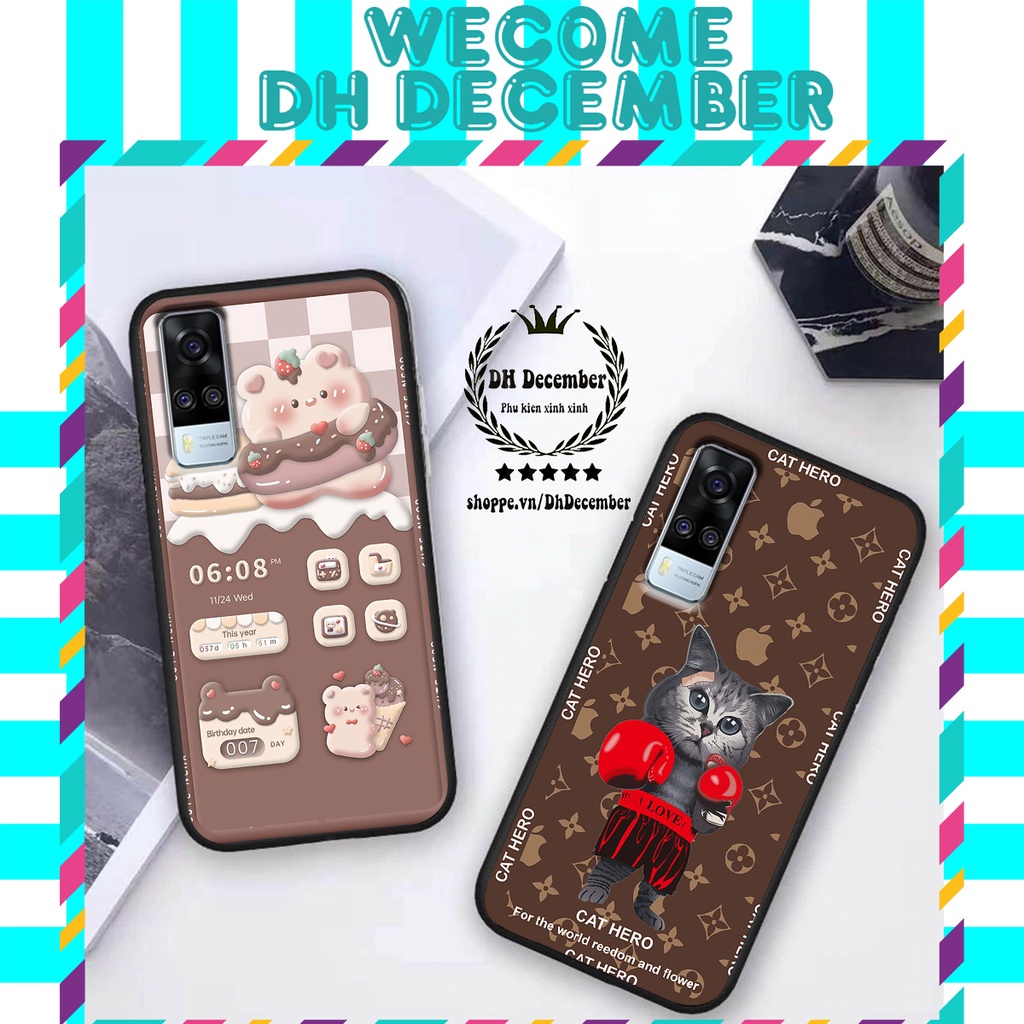 Ốp lưng Vivo Y53S / Y51 2020 in hình 3D GẤU HỒNG-GẤU BE3R -XINH XẺO CỰC ĐẸP