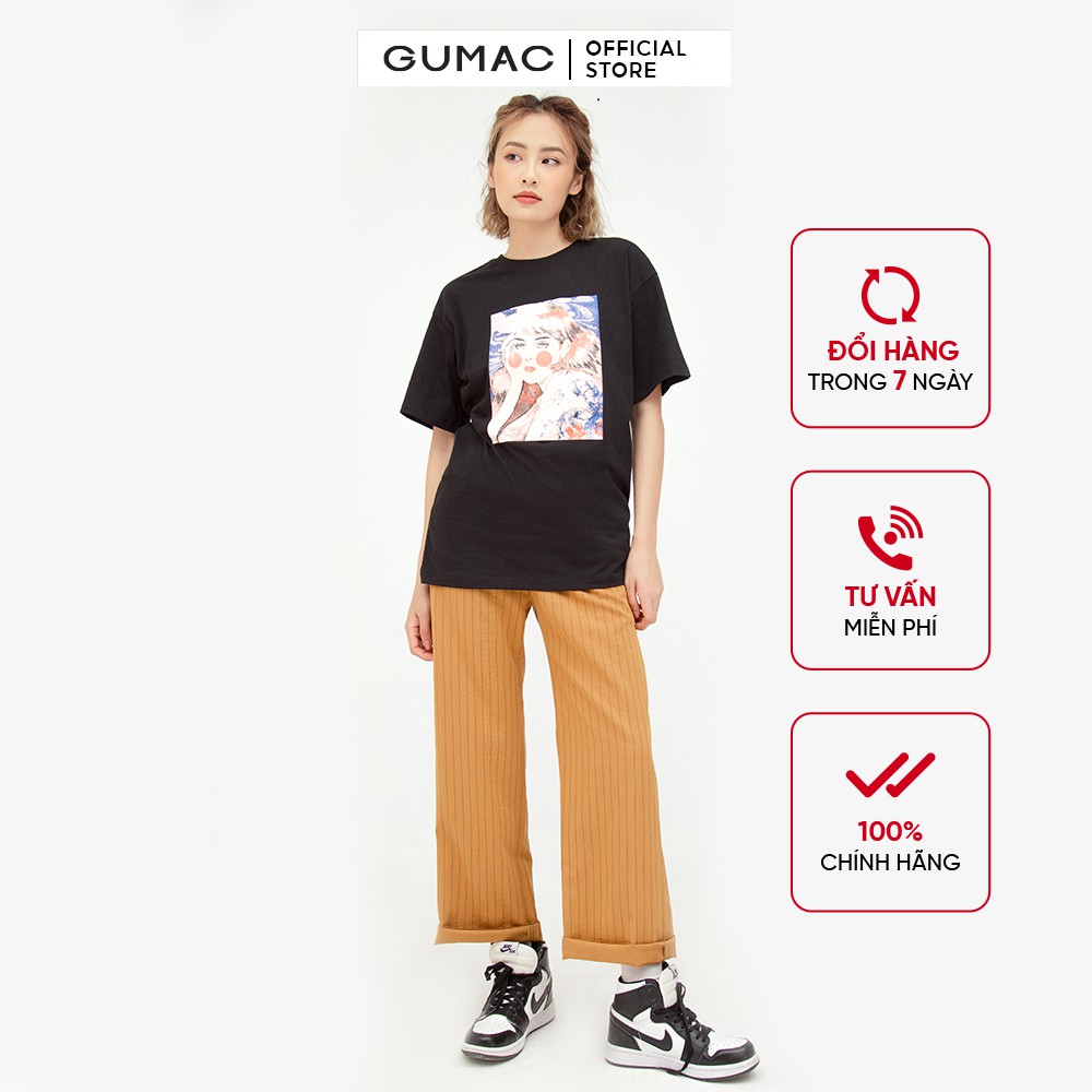 [Mã WABRGU72 giảm 10% tối đa 50k đơn 250k] Quần tây nữ ống rộng xếp ly GUMAC kẻ sọc nhiều màu QB588 | BigBuy360 - bigbuy360.vn