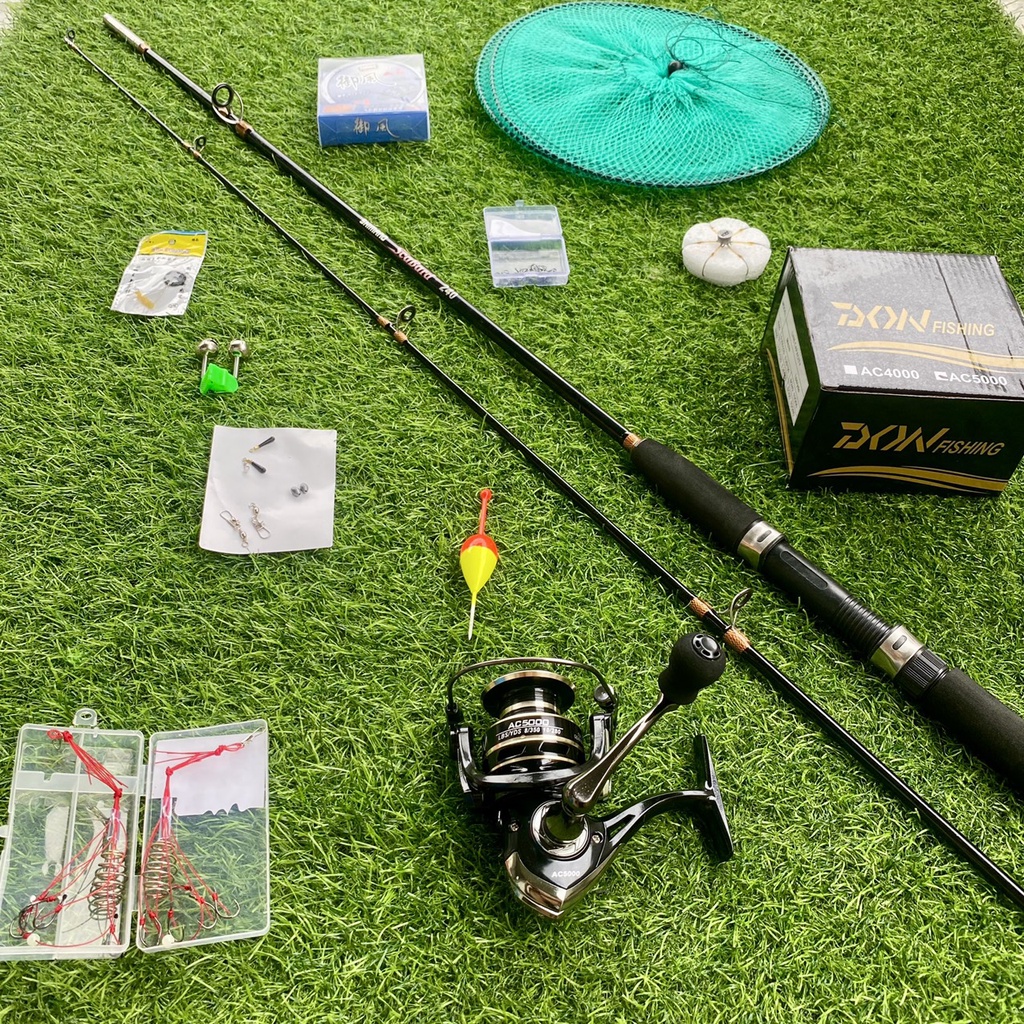 Bộ cần câu máy 2 khúc SHIMANO V1 máy câu cá DEUKIO tặng kèm bộ phụ kiện như hình Đồ Câu Việt Bắc