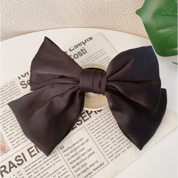 Kẹp Tóc Hình Nơ MILA Màu Trơn Xinh Xắn Phong Cách Nhật Bản Cho Nữ