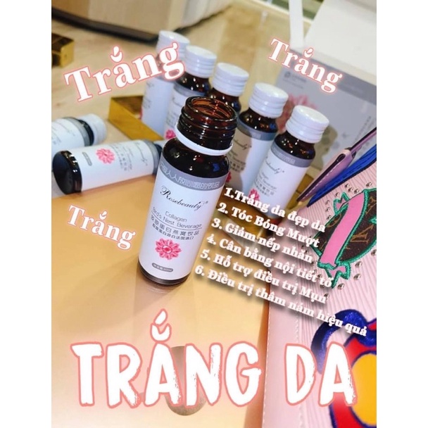 Nước Uống Collagen Trắng Da Rose Beauty Hộp 8 Chai