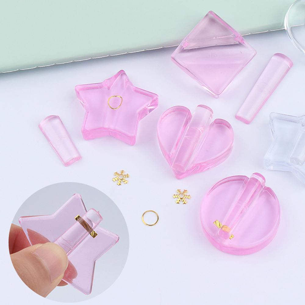 Khuôn Trang Trí Móng Tay Bằng Acrylic Hình Ngôi Sao / Trái Tim / Cong Độc Đáo DIY