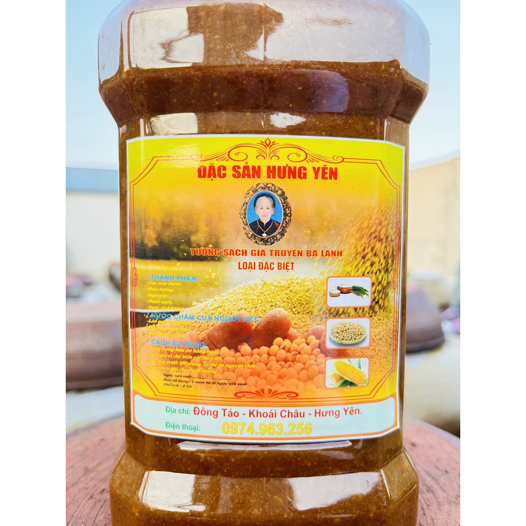 TƯƠNG BẦN CHAI LỚN 2L LOẠI QUÀ BIẾU ĐẶC BIỆT, Tương Nếp, Tương Gia Truyền Bà Lành | Thơm Ngon, Sạch Sẽ, Đâm Vị Làng Quê.