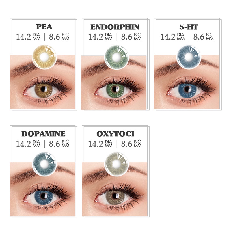 Set 2 kính áp tròng UYAAI màu sắc tự nhiên dùng để trang điểm làm đẹp