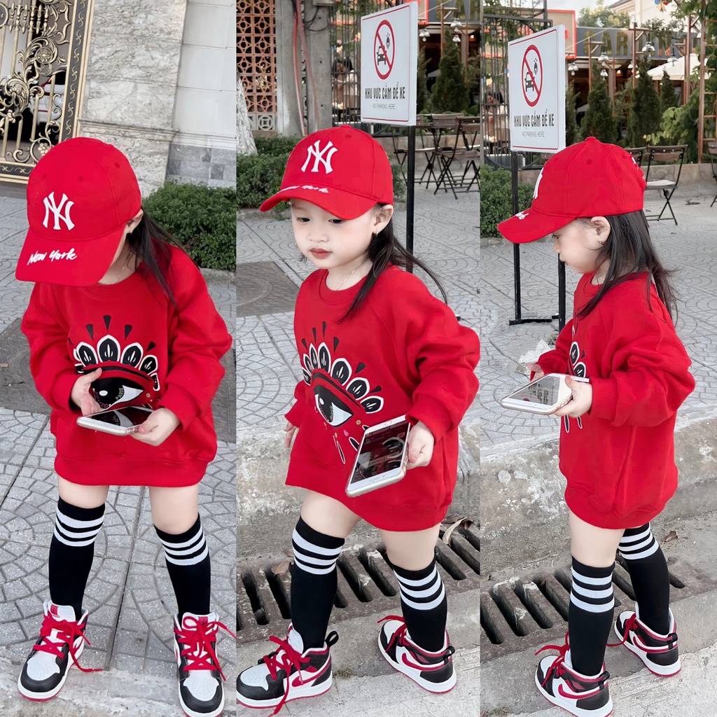 Áo nỉ cổ tròn Ken zzo eye cho bé,áo sweater trẻ em unisex, Kid_genZ