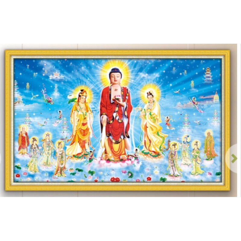 Tranh đính đá Tam Thế Phật Lg1401  chưa đính