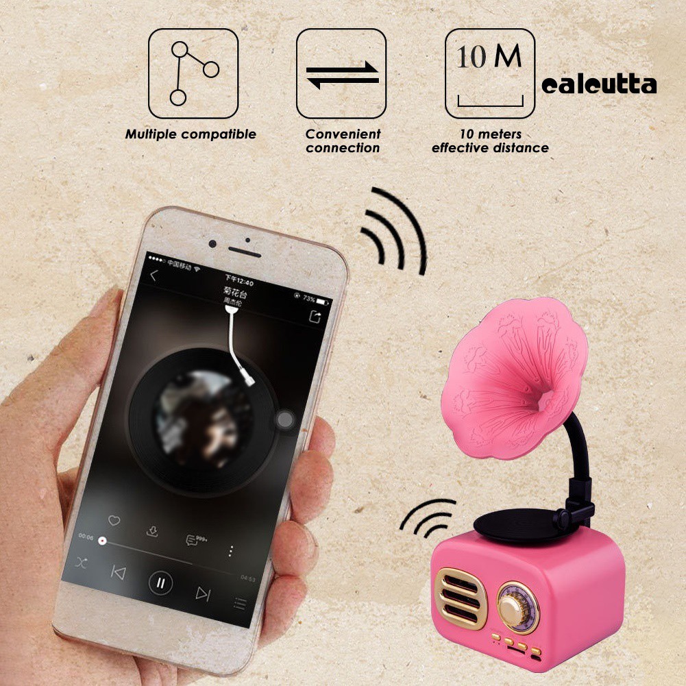 Loa Bluetooth Không Dây Nhỏ Gọn Phong Cách Retro