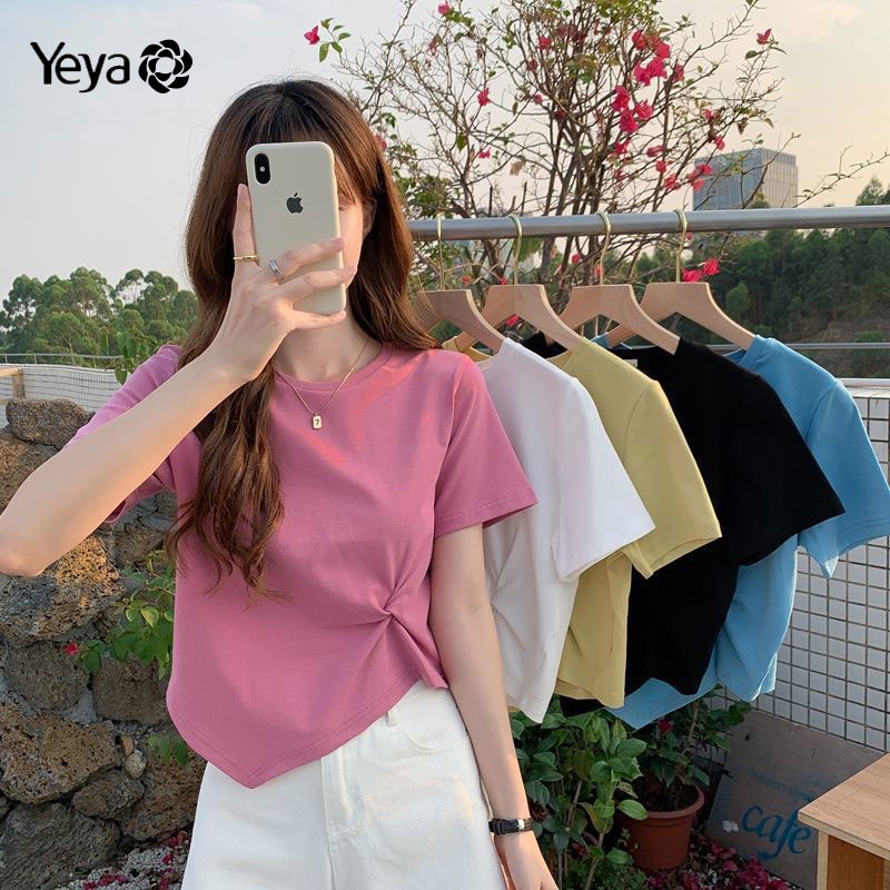 Áo Thun Ngắn Yeya Tay Ngắn Thời Trang Cho Nữ
